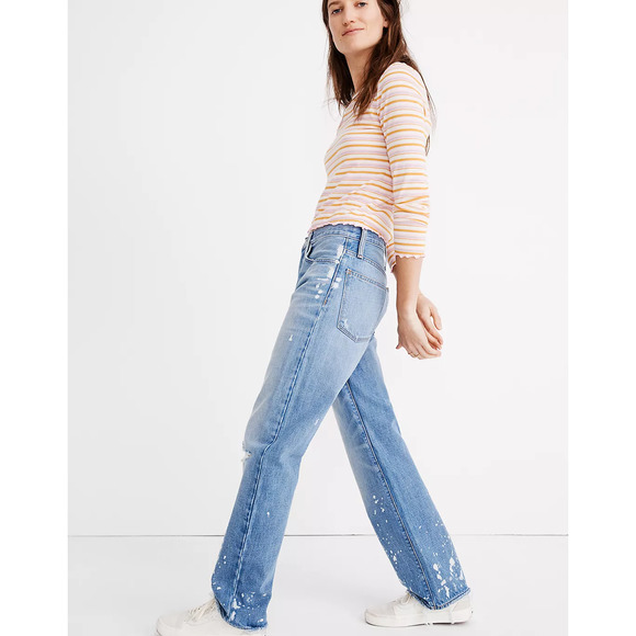 Madewell Jeans 23 Dadjean Light Blue High Rise Denim Boyfriend Bleached Edition - Picture 16 of 16